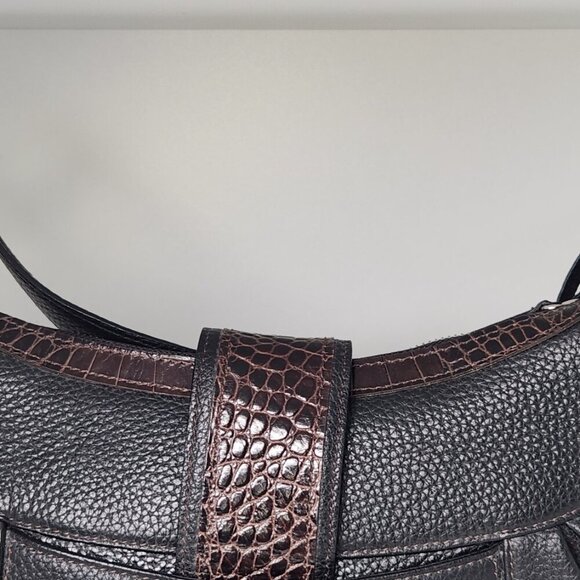 Vintage Brighton Pebble Leather Handbag Black/Brown - Picture 7 of 15
